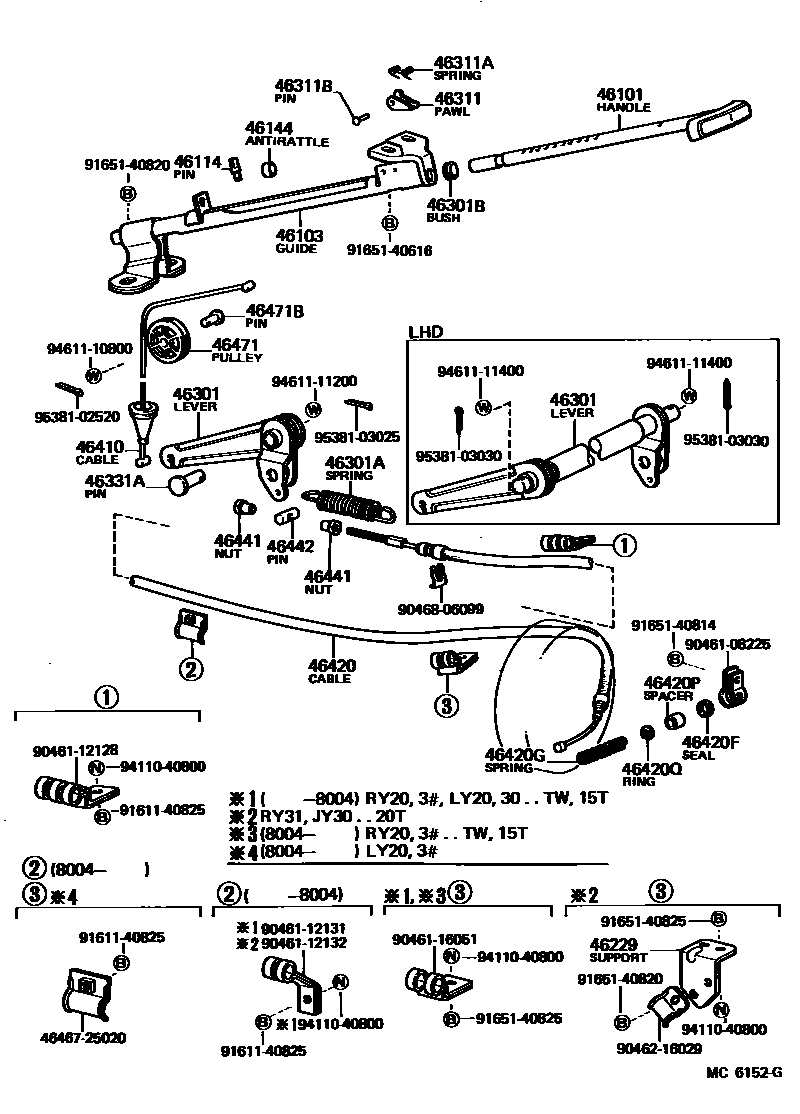 4601 — PARKING BRAKE & CABLE