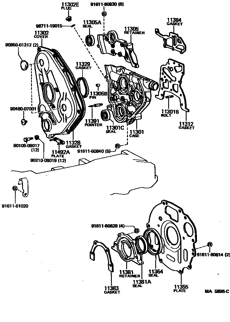 1106 — TIMING GEAR COVER & REAR END PLATE