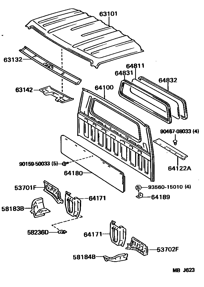 6153 — ROOF PANEL & BACK PANEL