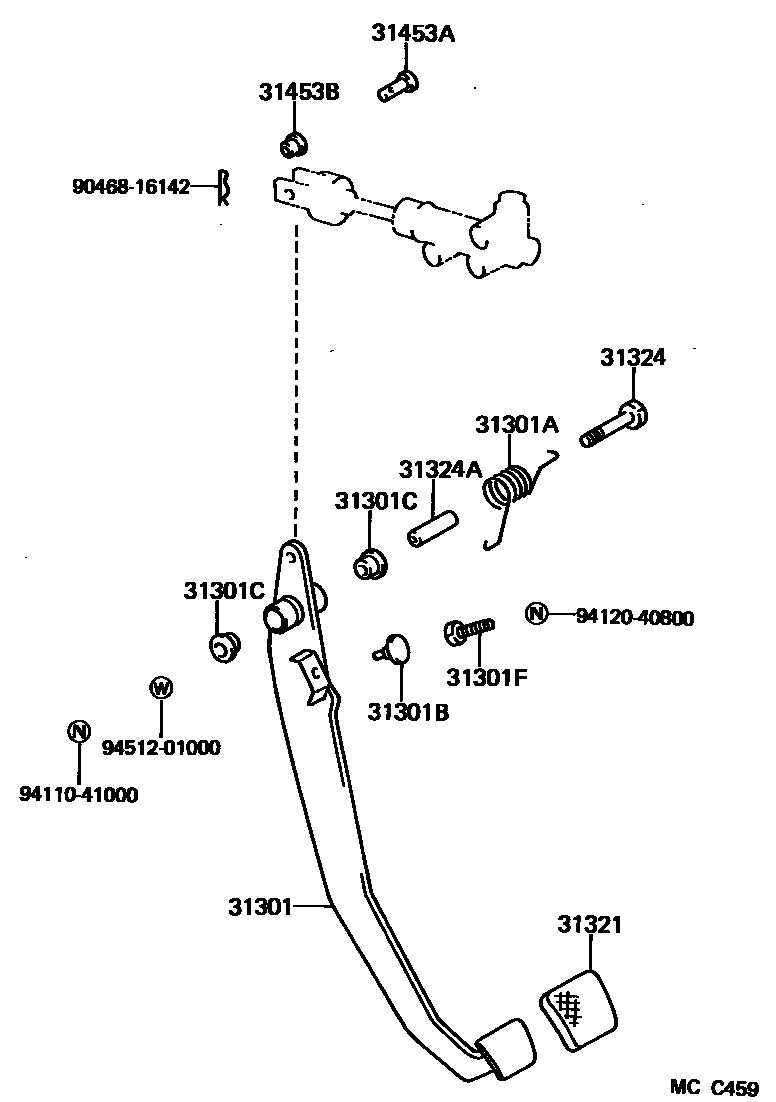 3102 — CLUTCH PEDAL & FLEXIBLE HOSE