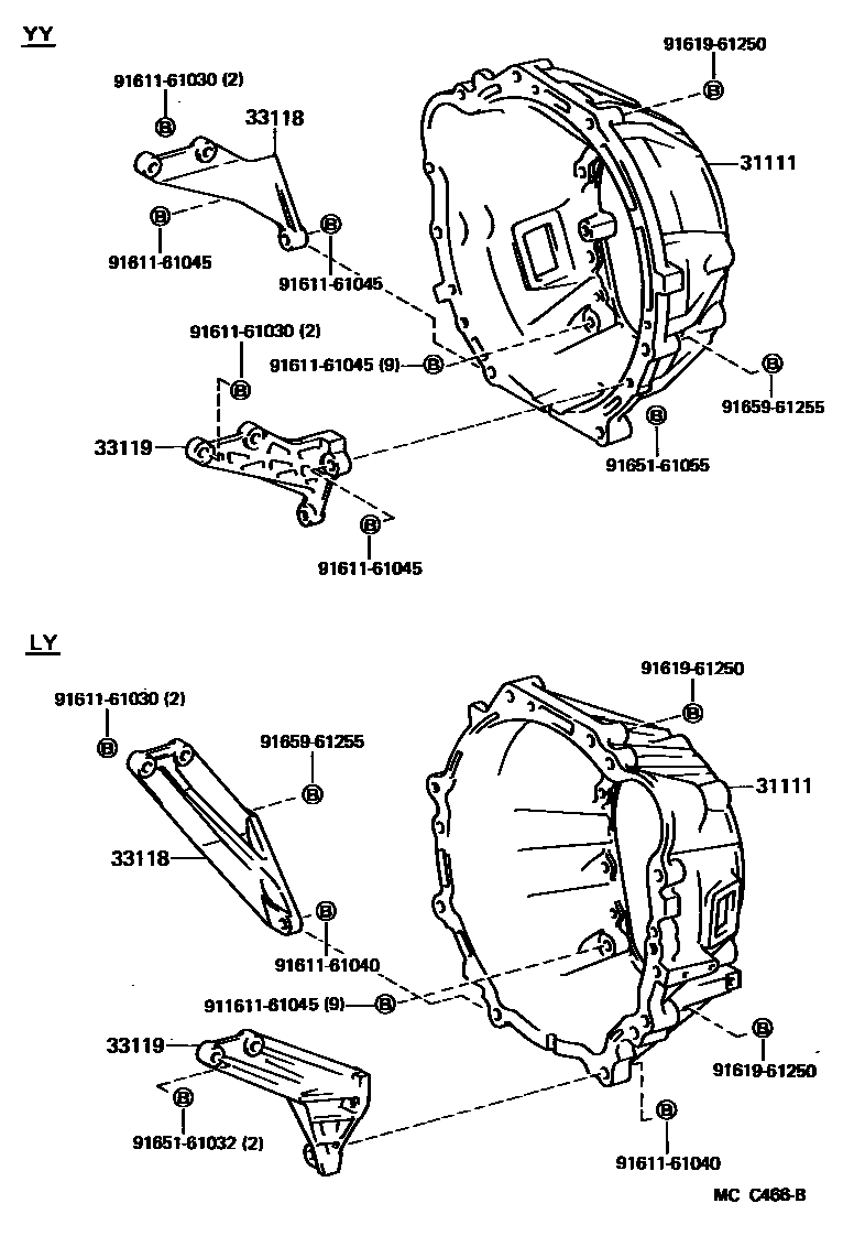 3302 — CLUTCH HOUSING & TRANSMISSION CASE (MTM)