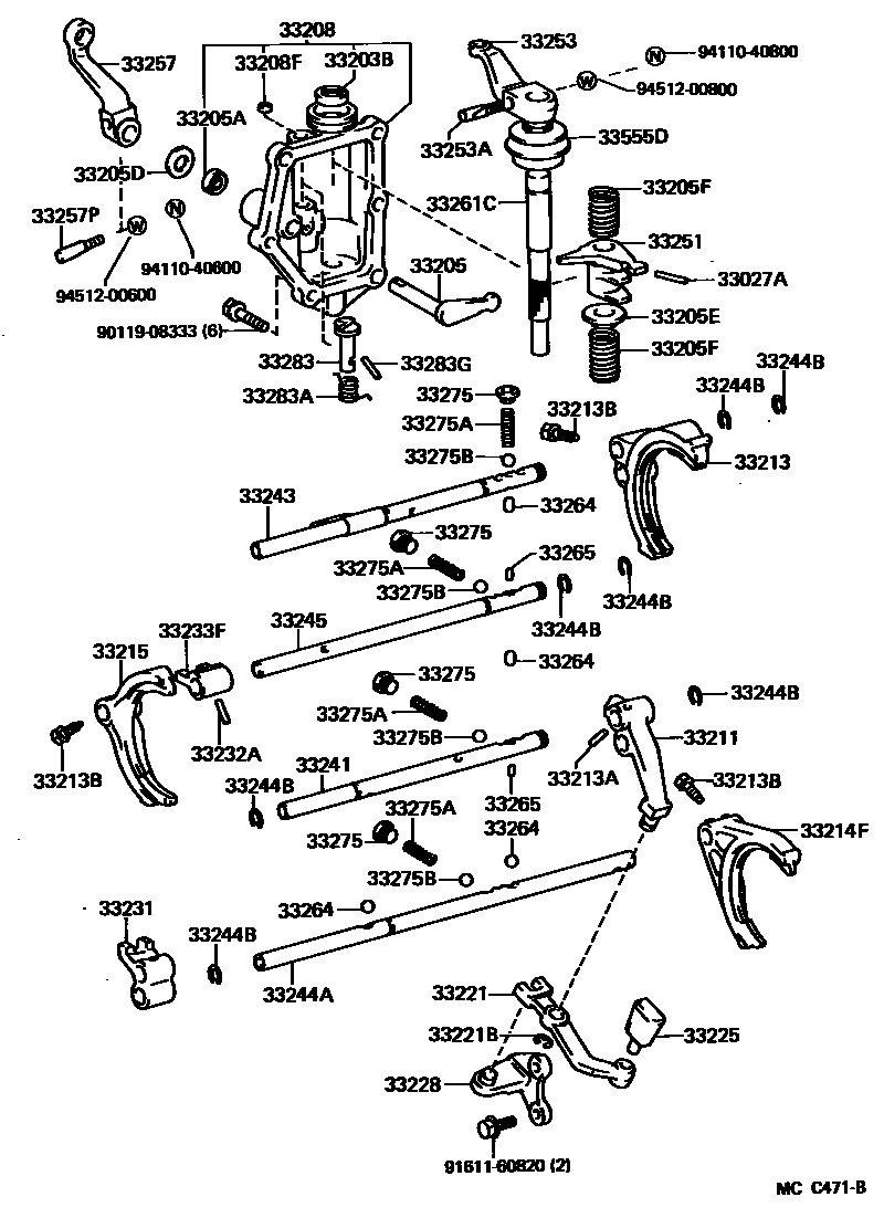 3307 — GEAR SHIFT FORK & LEVER SHAFT (MTM)