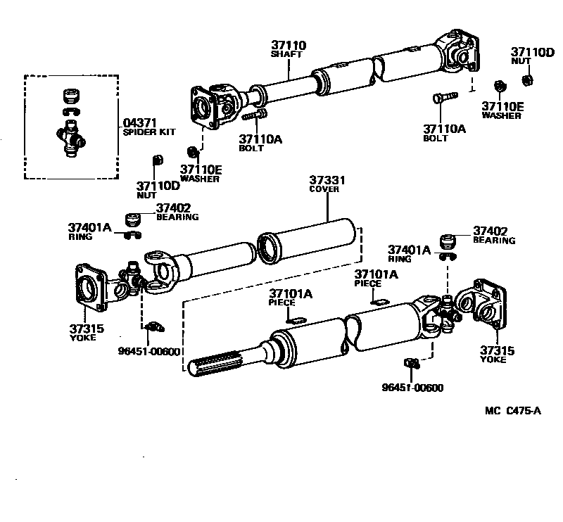 3701 — PROPELLER SHAFT & UNIVERSAL JOINT