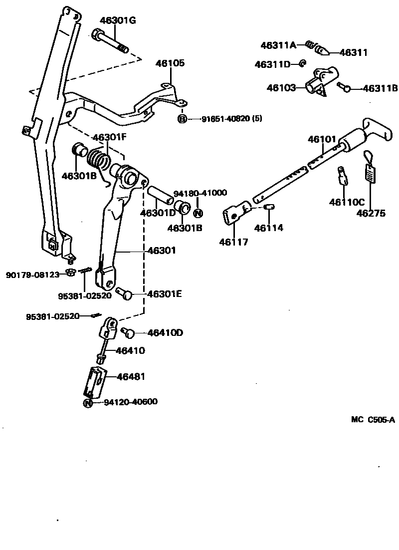 4601 — PARKING BRAKE & CABLE