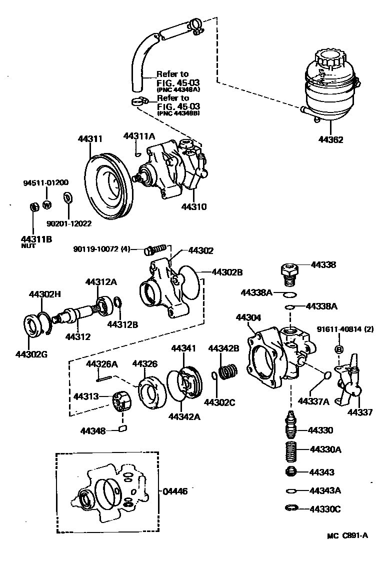 4502 — VANE PUMP & RESERVOIR (POWER STEERING)