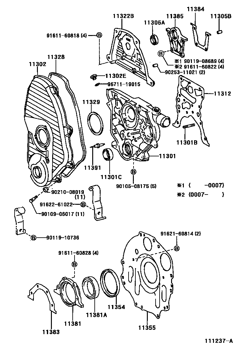 1106 — TIMING GEAR COVER & REAR END PLATE