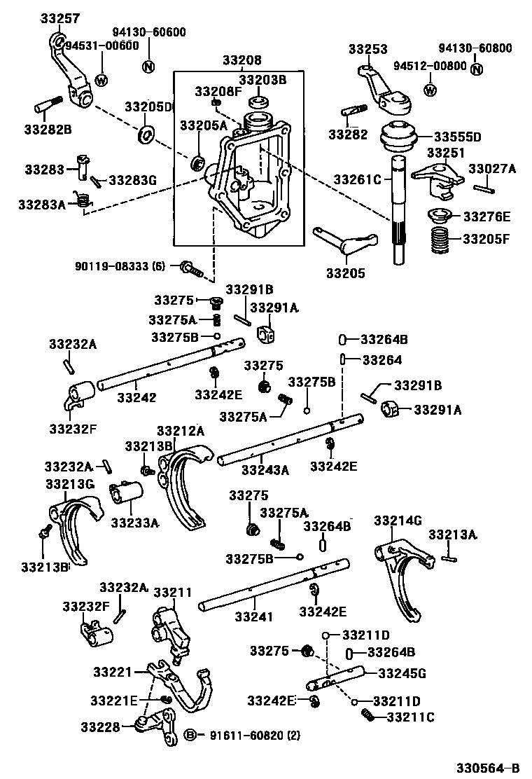 3307 — GEAR SHIFT FORK & LEVER SHAFT (MTM)
