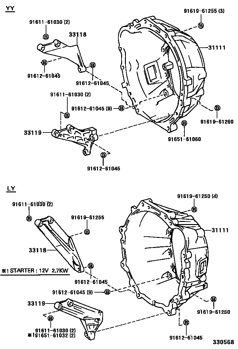 3302 — CLUTCH HOUSING & TRANSMISSION CASE (MTM)