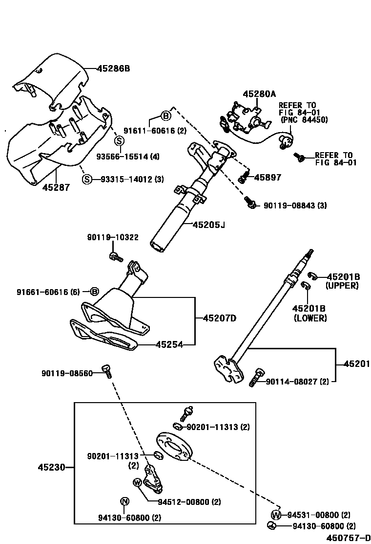4501 — STEERING COLUMN & SHAFT