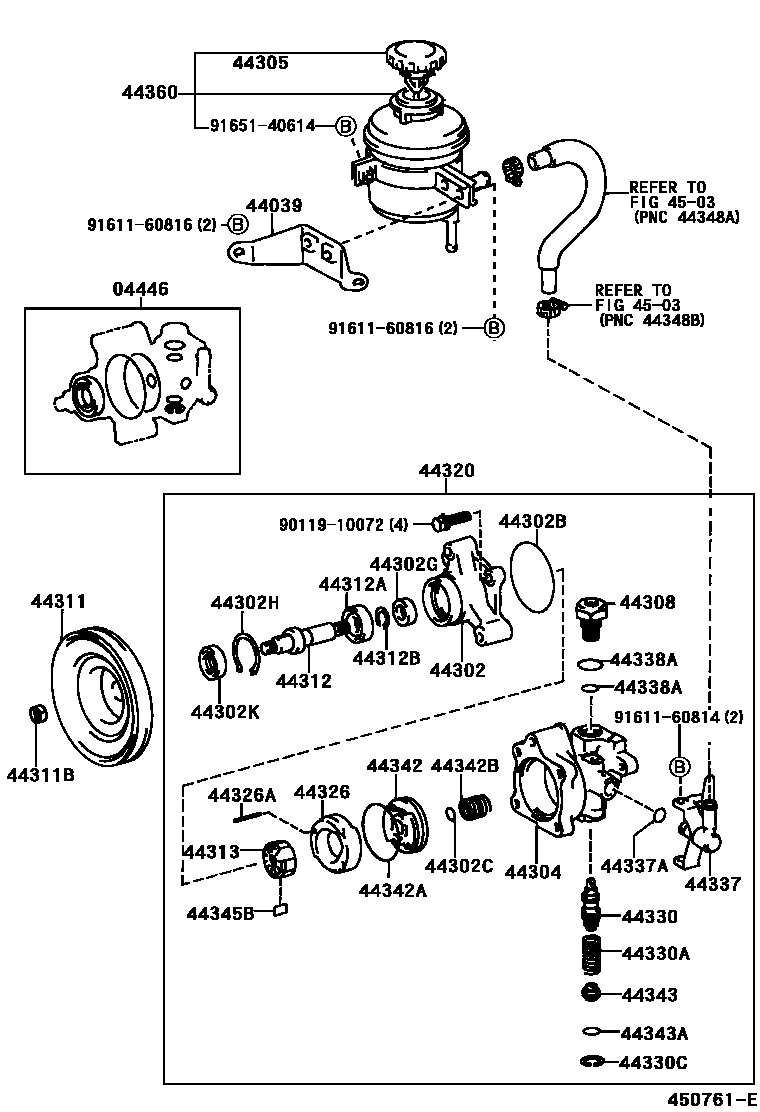4502 — VANE PUMP & RESERVOIR (POWER STEERING)