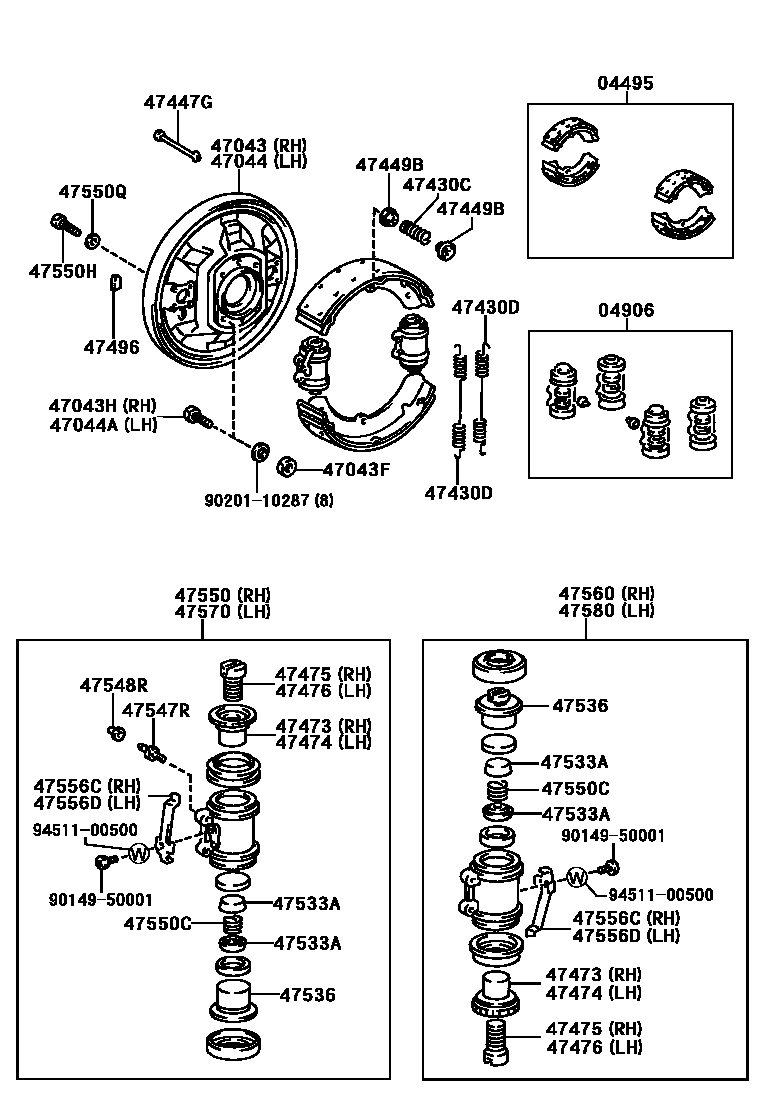4706 — REAR DRUM BRAKE WHEEL CYLINDER & BACKING PLATE