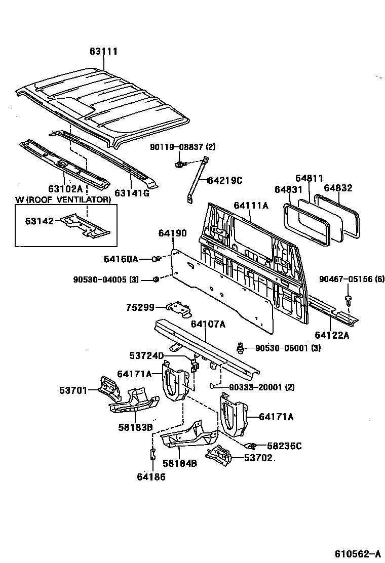 6153 — ROOF PANEL & BACK PANEL