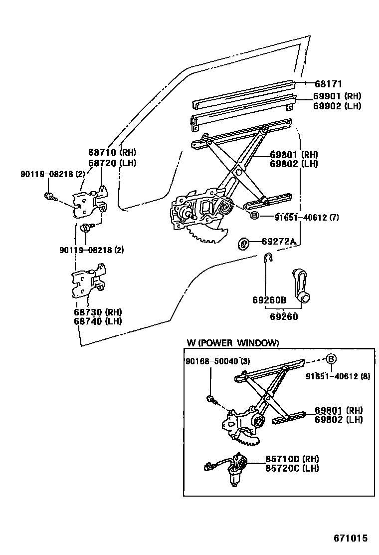 6754 — FRONT DOOR WINDOW REGULATOR & HINGE