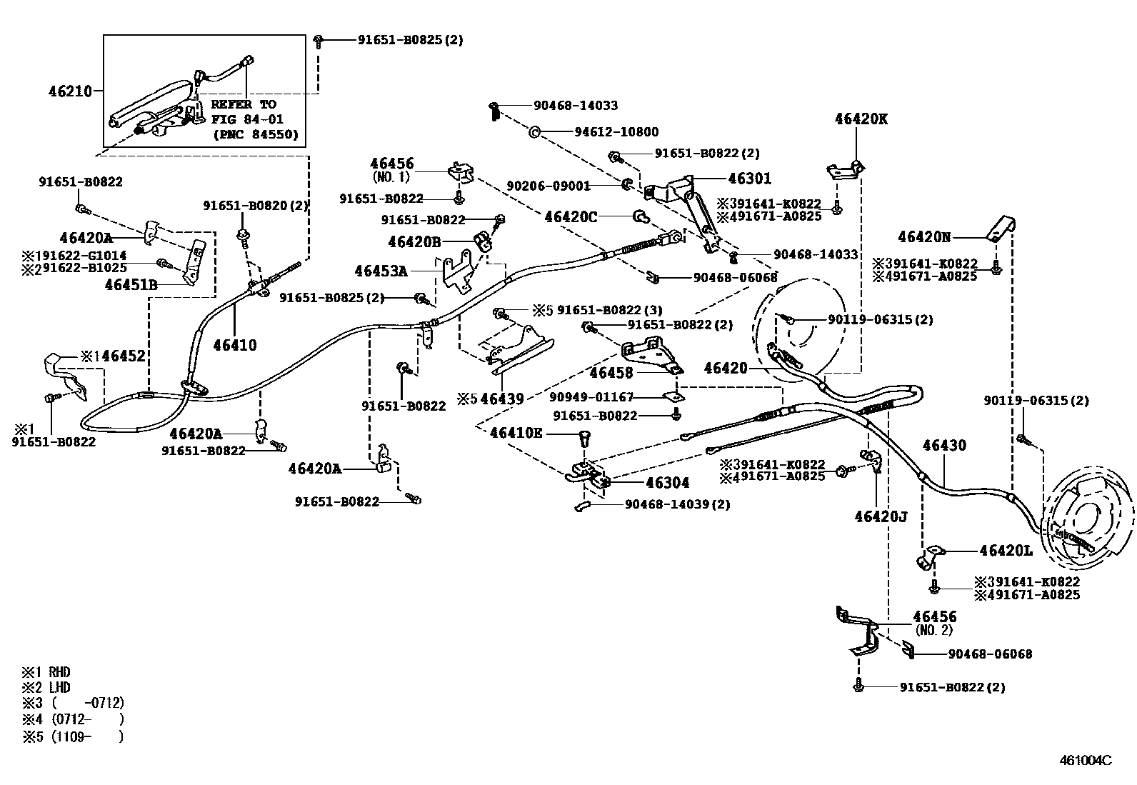 4601 — PARKING BRAKE & CABLE