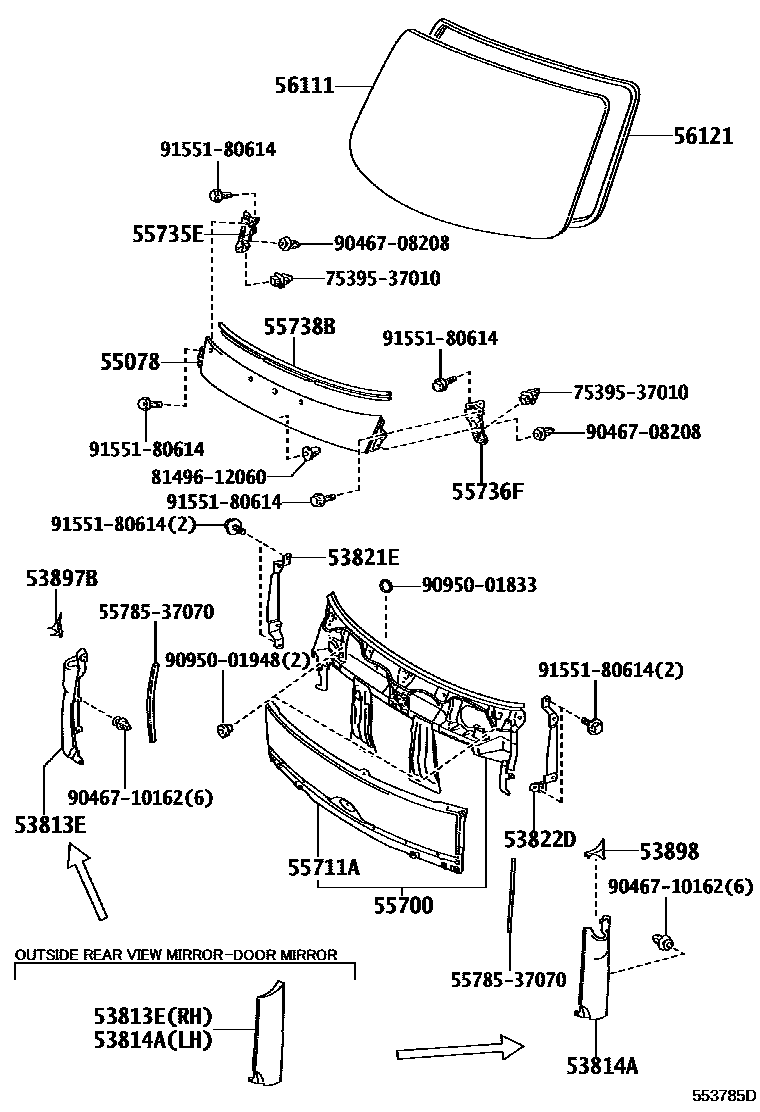 5554 — FRONT PANEL & WINDSHIELD GLASS