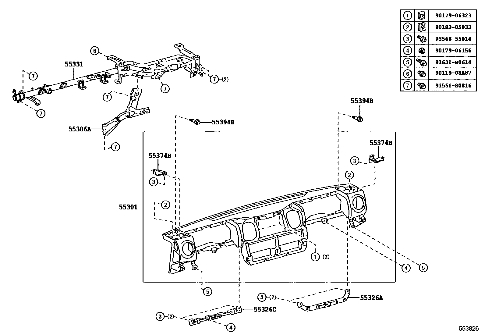 5551 — INSTRUMENT PANEL & GLOVE COMPARTMENT