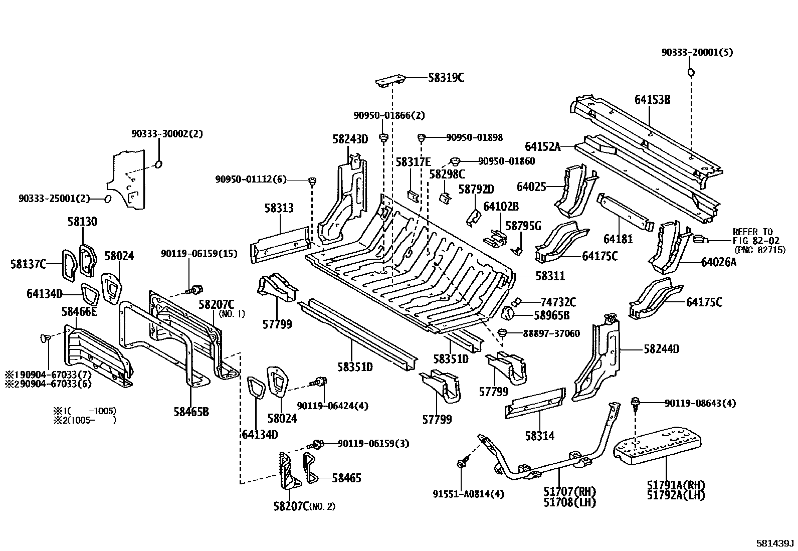 5852 — REAR FLOOR PANEL & REAR FLOOR MEMBER