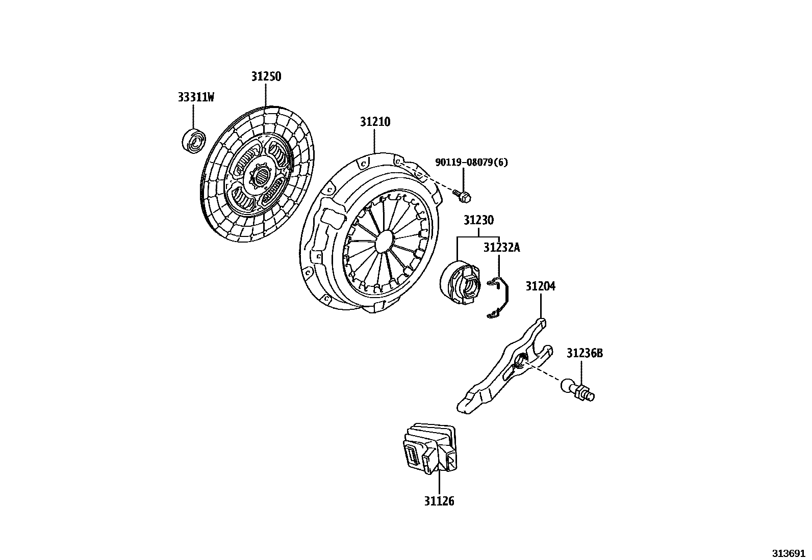 3101 — CLUTCH & RELEASE FORK