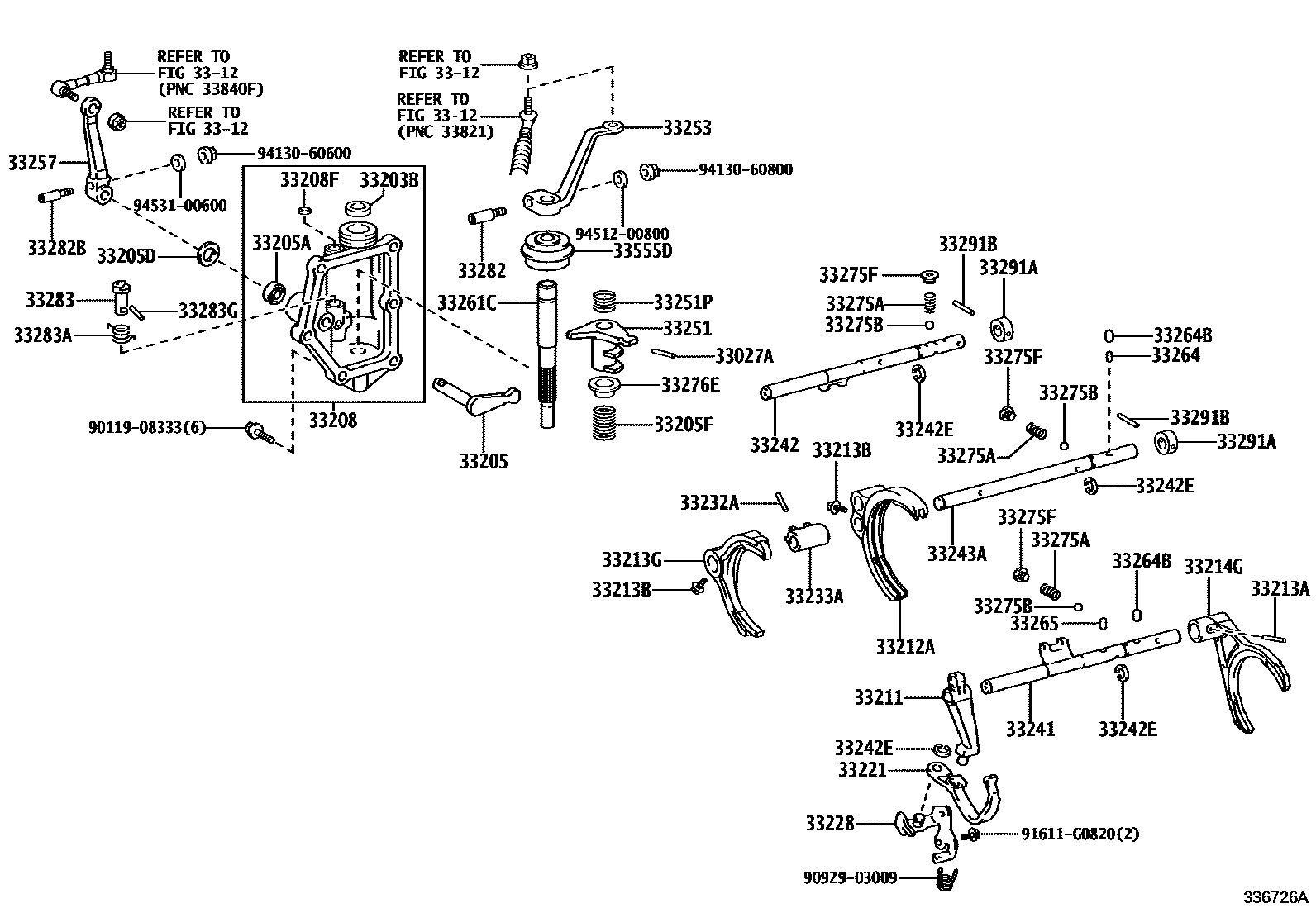 3307 — GEAR SHIFT FORK & LEVER SHAFT (MTM)