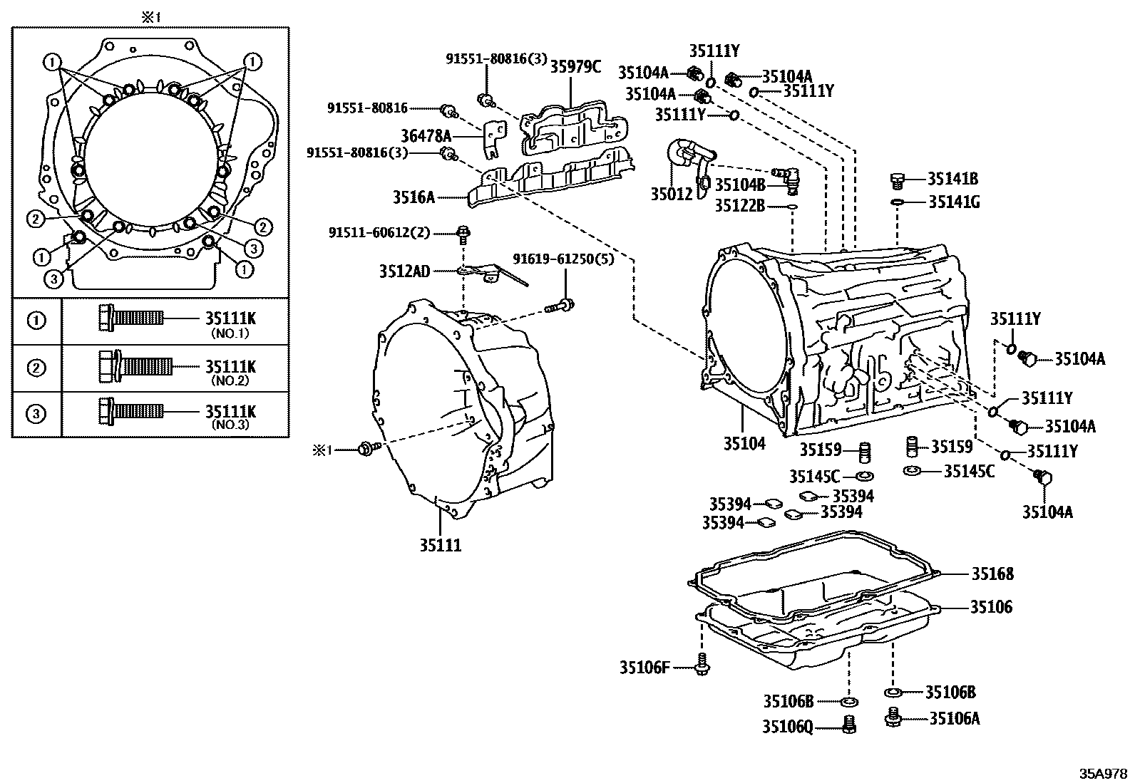 3503 — TRANSMISSION CASE & OIL PAN (ATM)