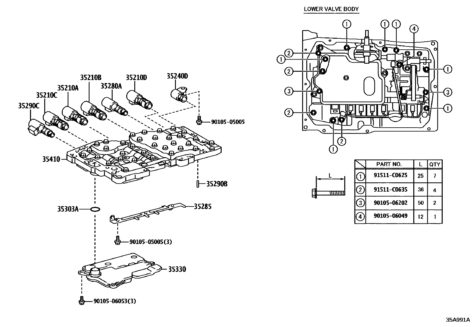 3512 — VALVE BODY & OIL STRAINER (ATM)