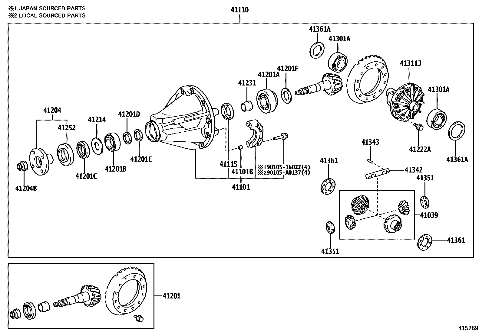 4101 — REAR AXLE HOUSING & DIFFERENTIAL