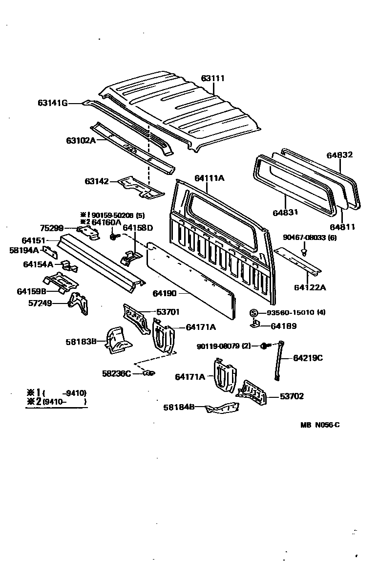 6153 — ROOF PANEL & BACK PANEL