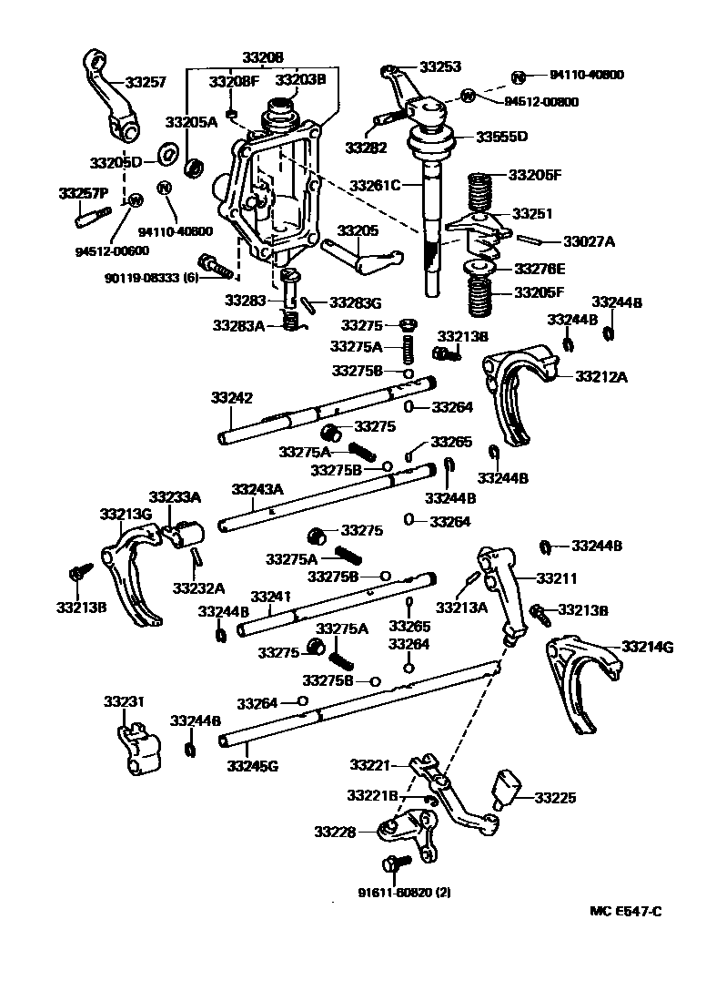 3307 — GEAR SHIFT FORK & LEVER SHAFT (MTM)
