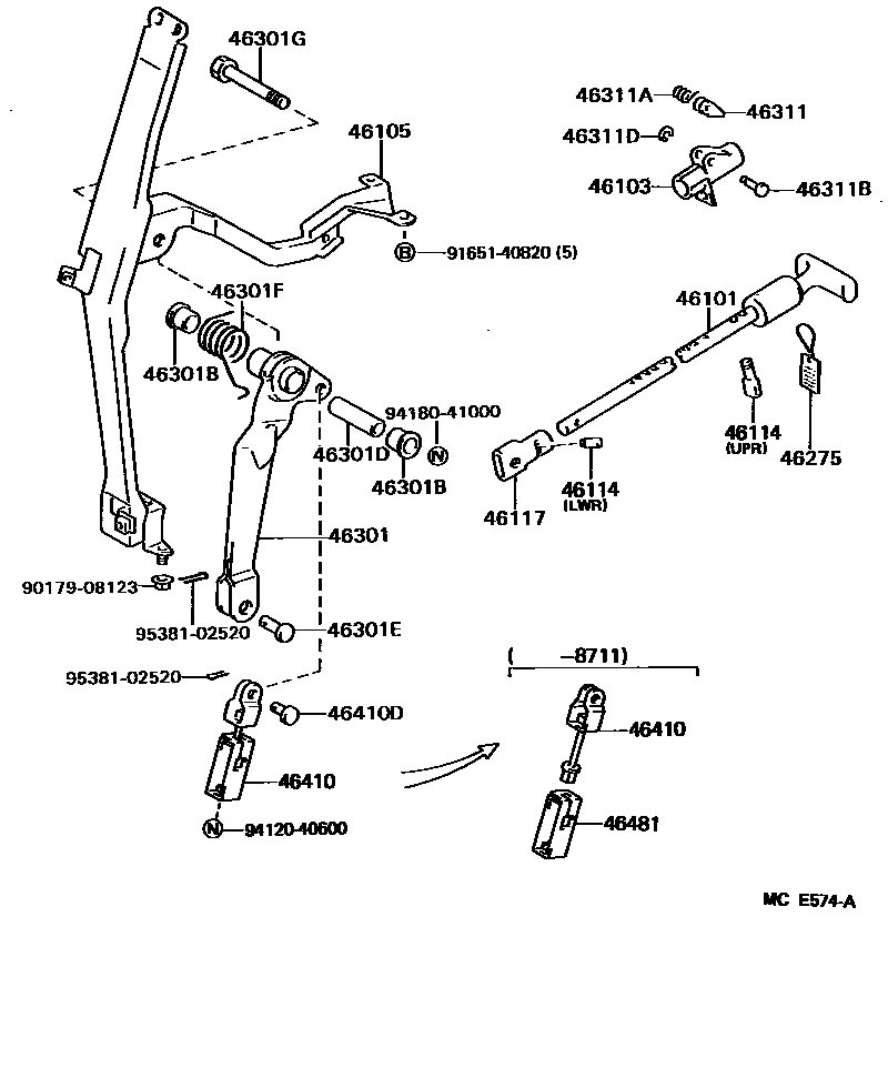4601 — PARKING BRAKE & CABLE