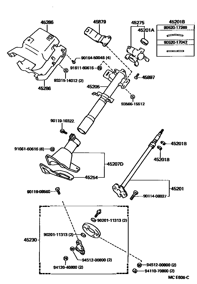 4501 — STEERING COLUMN & SHAFT