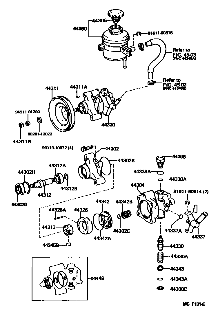 4502 — VANE PUMP & RESERVOIR (POWER STEERING)