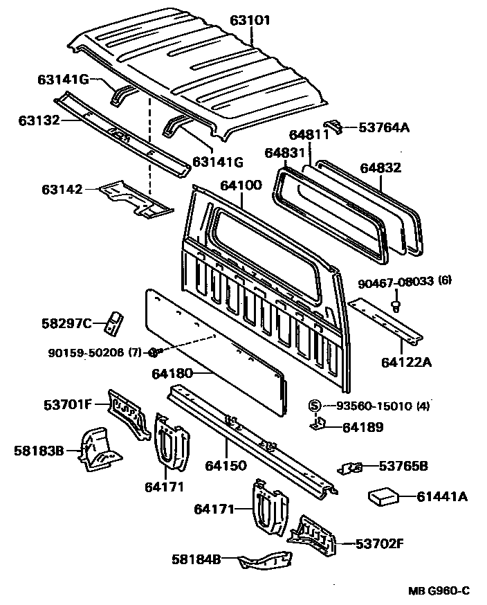 6153 — ROOF PANEL & BACK PANEL