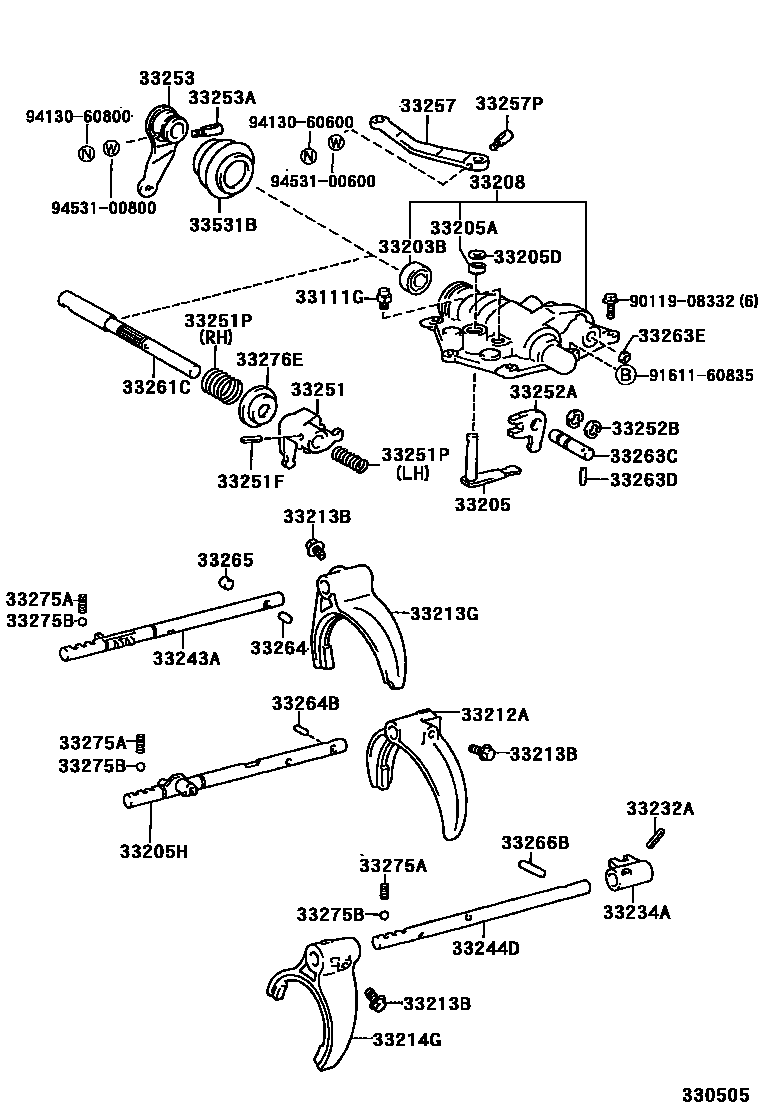 3307 — GEAR SHIFT FORK & LEVER SHAFT (MTM)