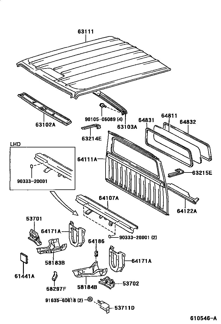 6153 — ROOF PANEL & BACK PANEL