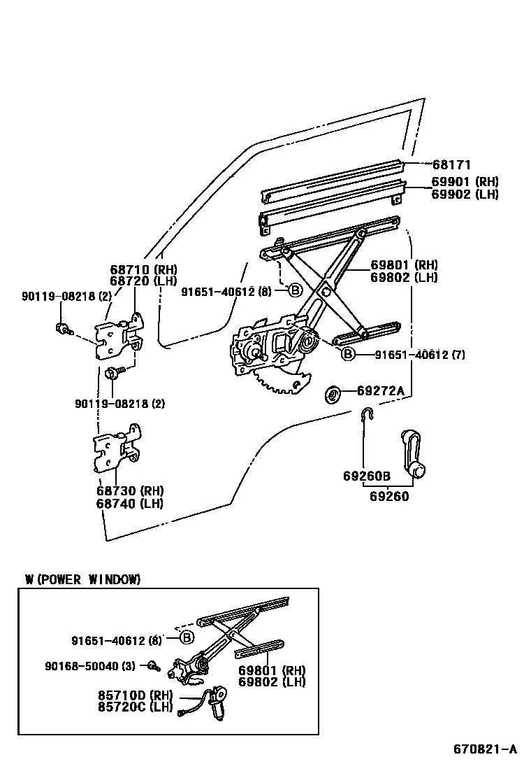 6754 — FRONT DOOR WINDOW REGULATOR & HINGE