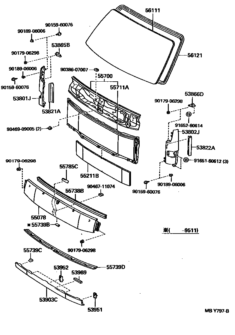5554 — FRONT PANEL & WINDSHIELD GLASS
