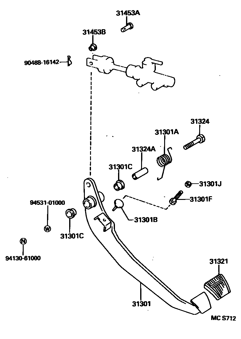 3102 — CLUTCH PEDAL & FLEXIBLE HOSE
