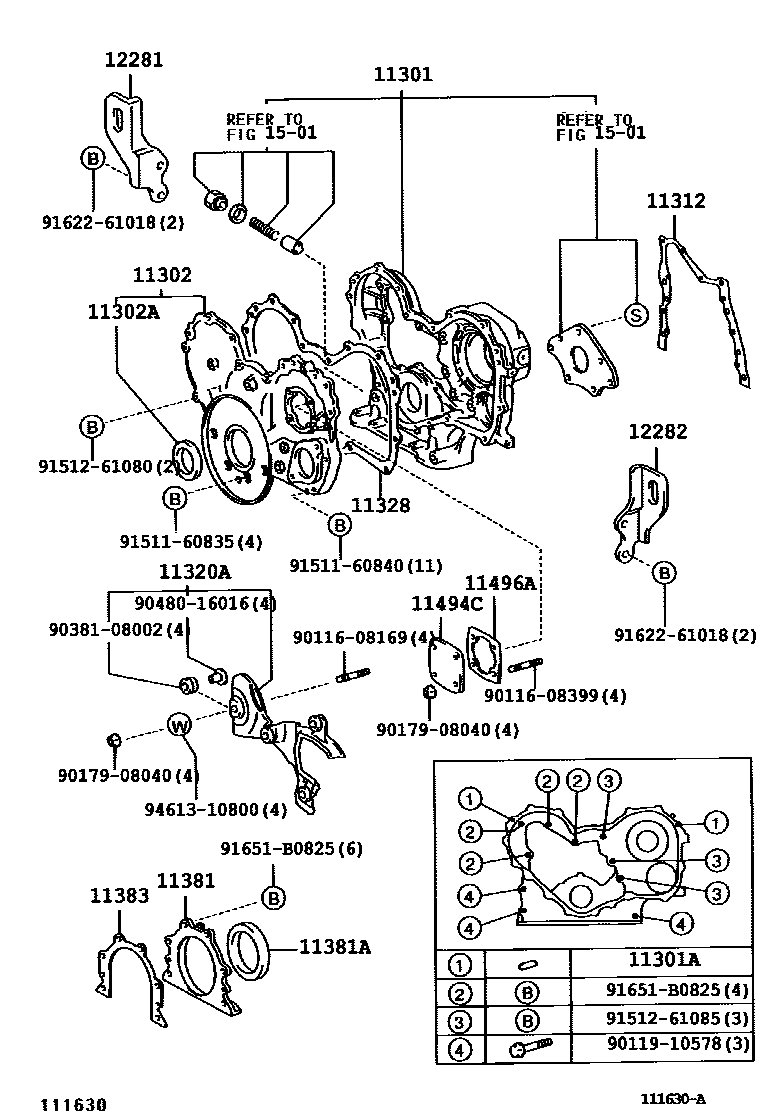 1106 — TIMING GEAR COVER & REAR END PLATE