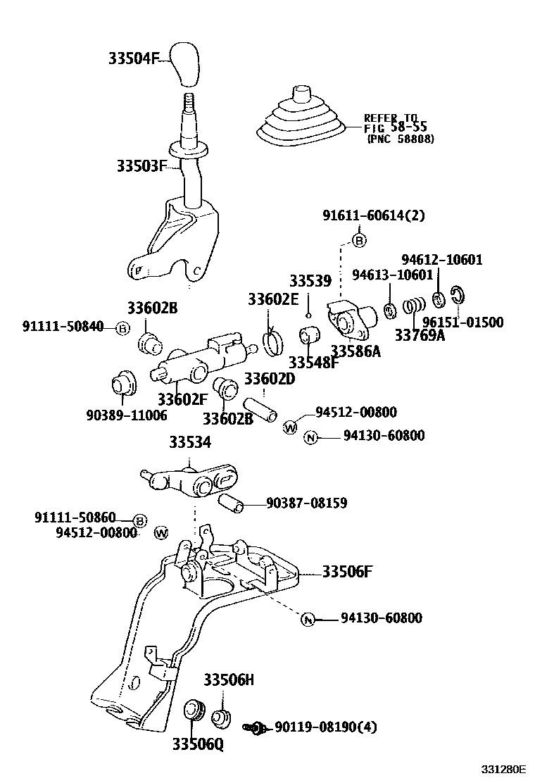 3312 — SHIFT LEVER & RETAINER