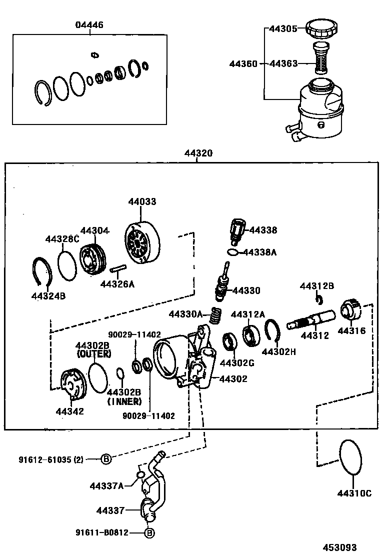 4502 — VANE PUMP & RESERVOIR (POWER STEERING)