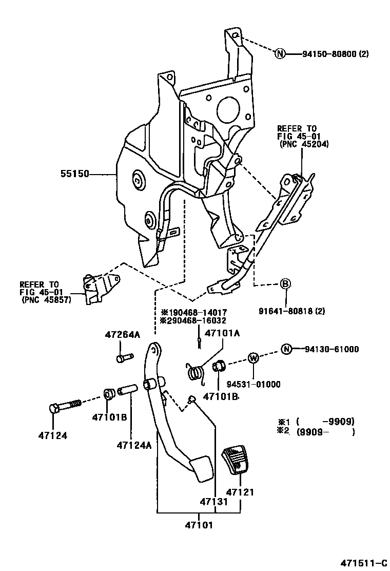 4701 — BRAKE PEDAL & BRACKET