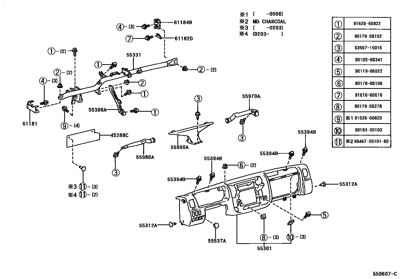 5551 — INSTRUMENT PANEL & GLOVE COMPARTMENT