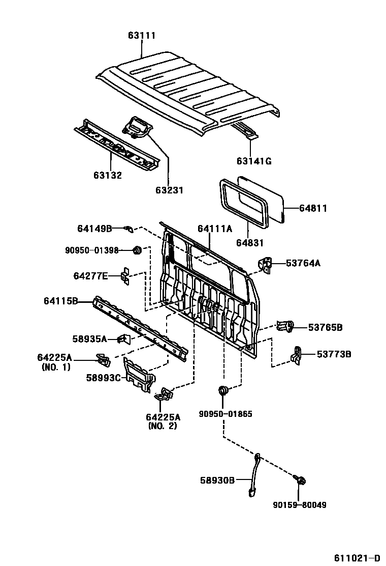 6153 — ROOF PANEL & BACK PANEL