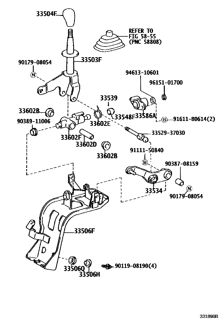 3312 — SHIFT LEVER & RETAINER