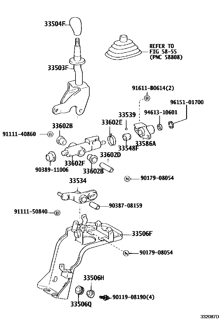 3312 — SHIFT LEVER & RETAINER