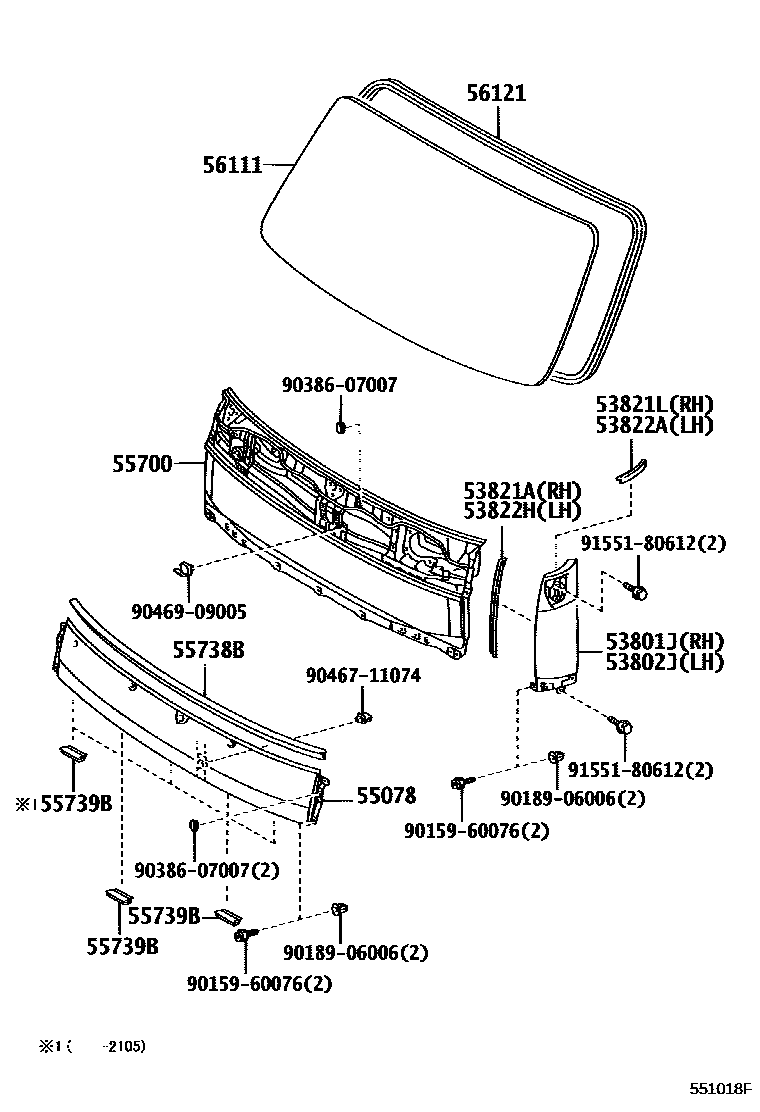 5554 — FRONT PANEL & WINDSHIELD GLASS