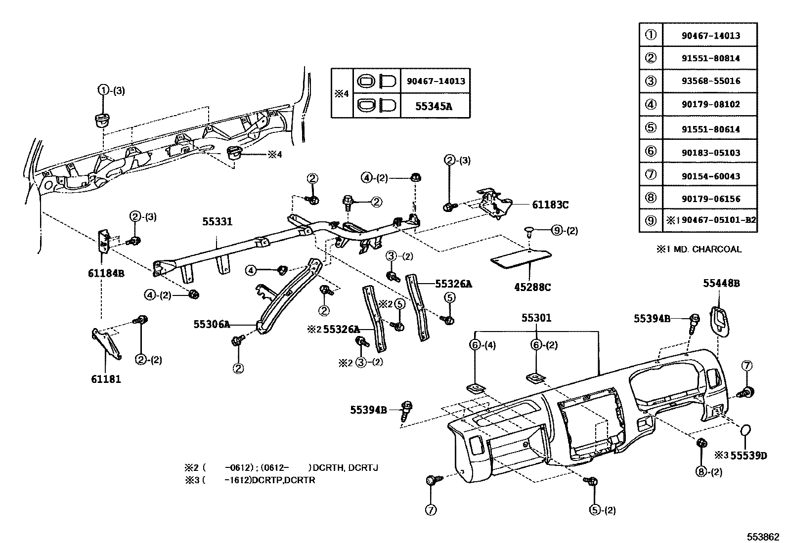 5551 — INSTRUMENT PANEL & GLOVE COMPARTMENT