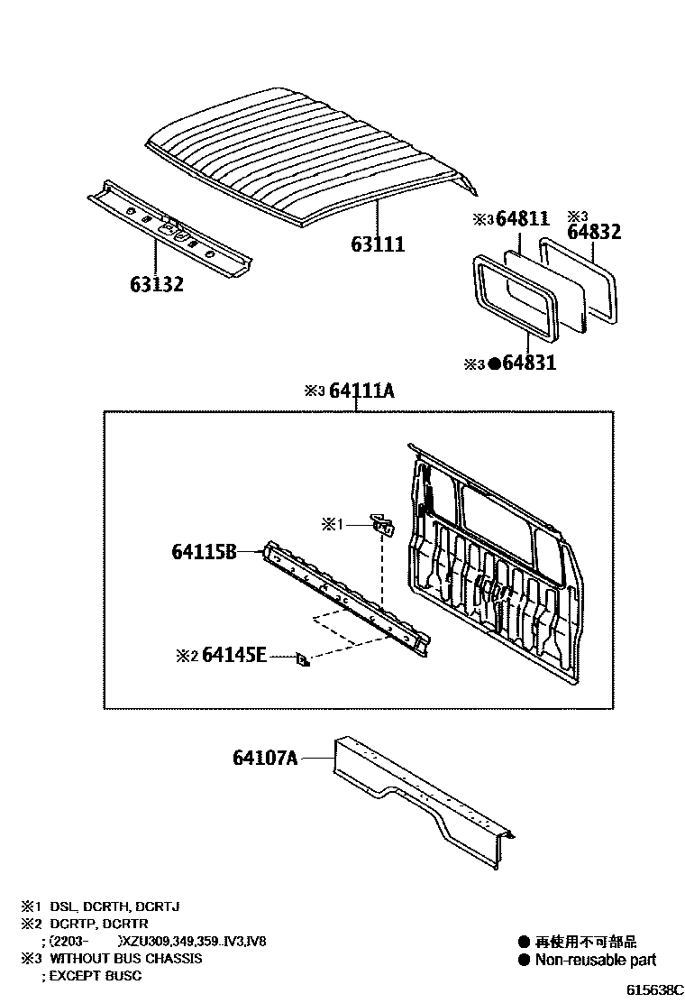 6153 — ROOF PANEL & BACK PANEL