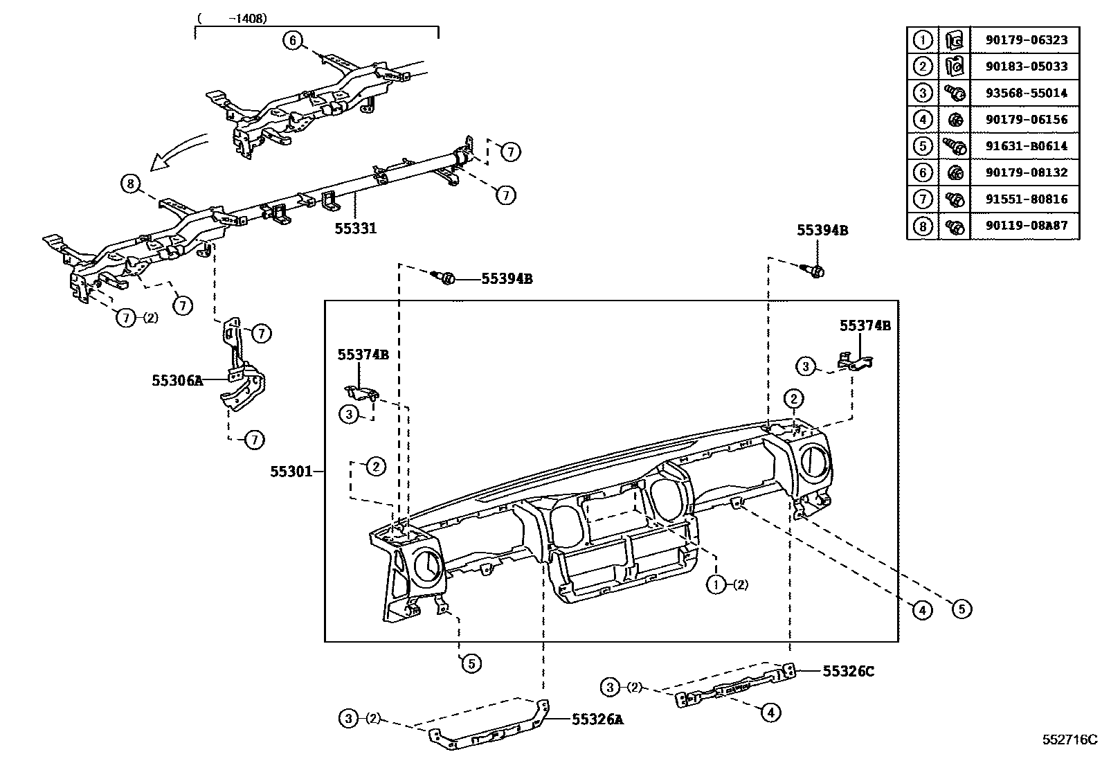 5551 — INSTRUMENT PANEL & GLOVE COMPARTMENT