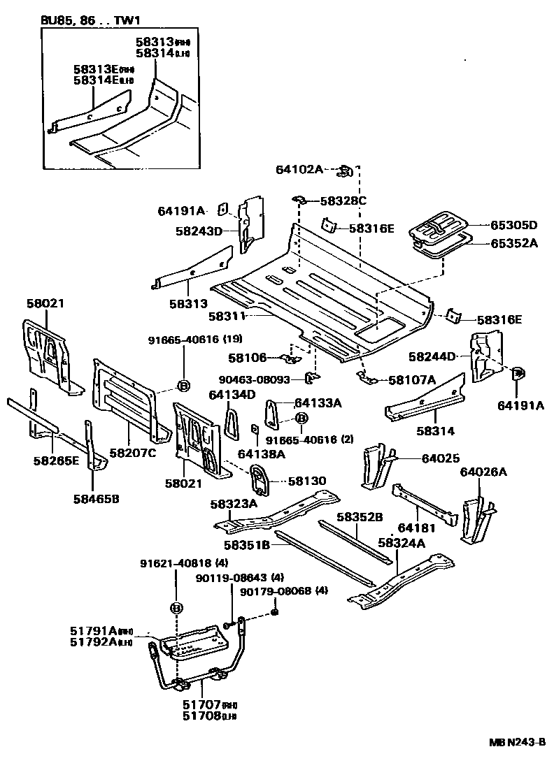 5852 — REAR FLOOR PANEL & REAR FLOOR MEMBER